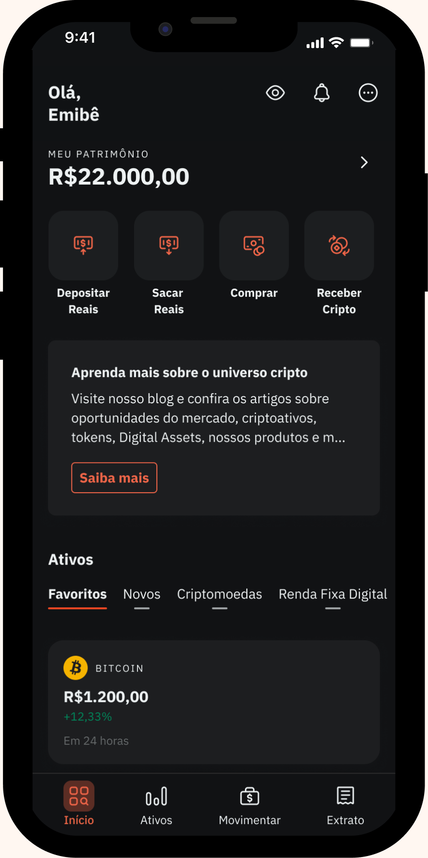 Dashboard in dark mode