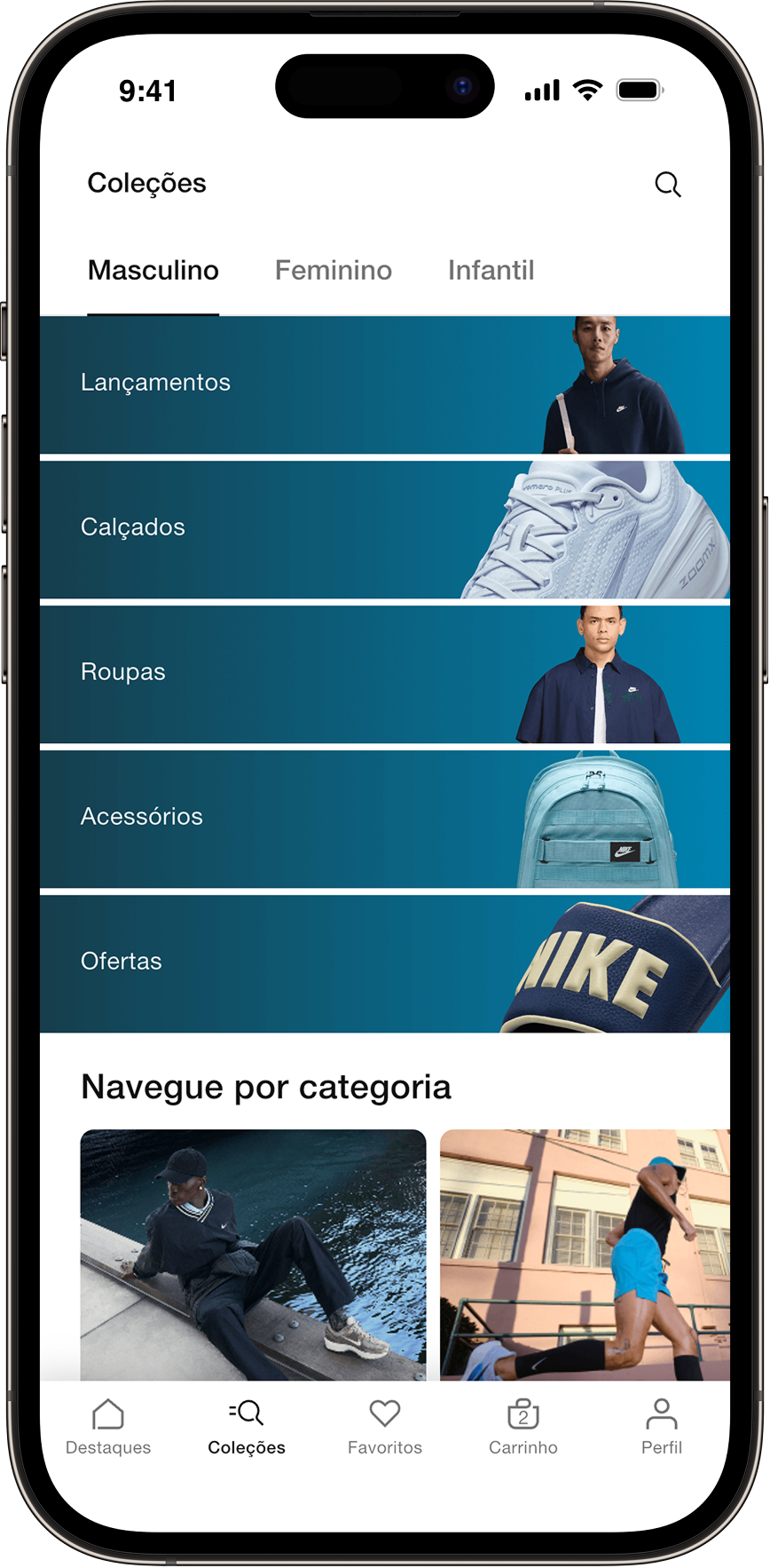 Nike App collections screen