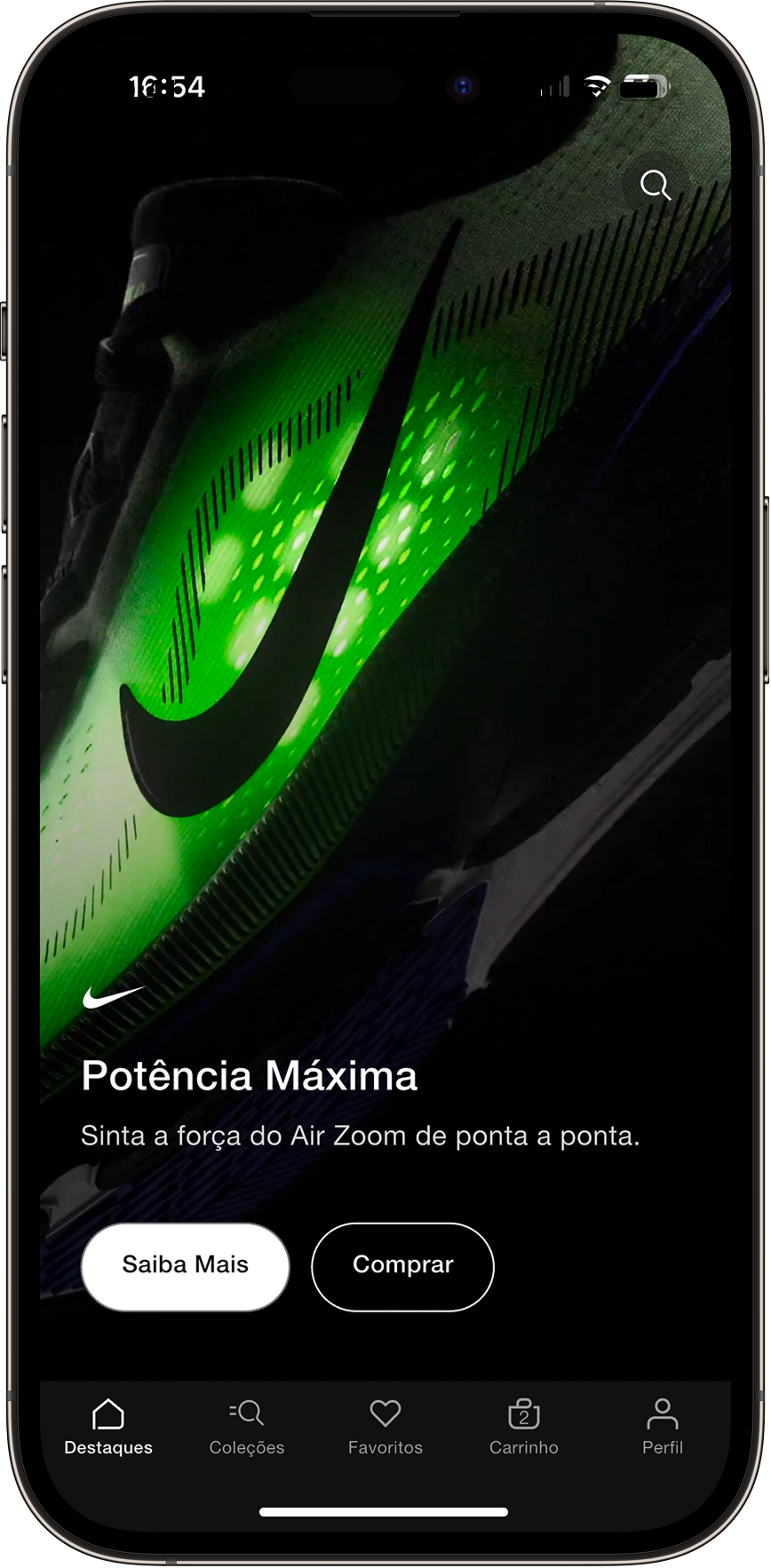 Nike App home screen