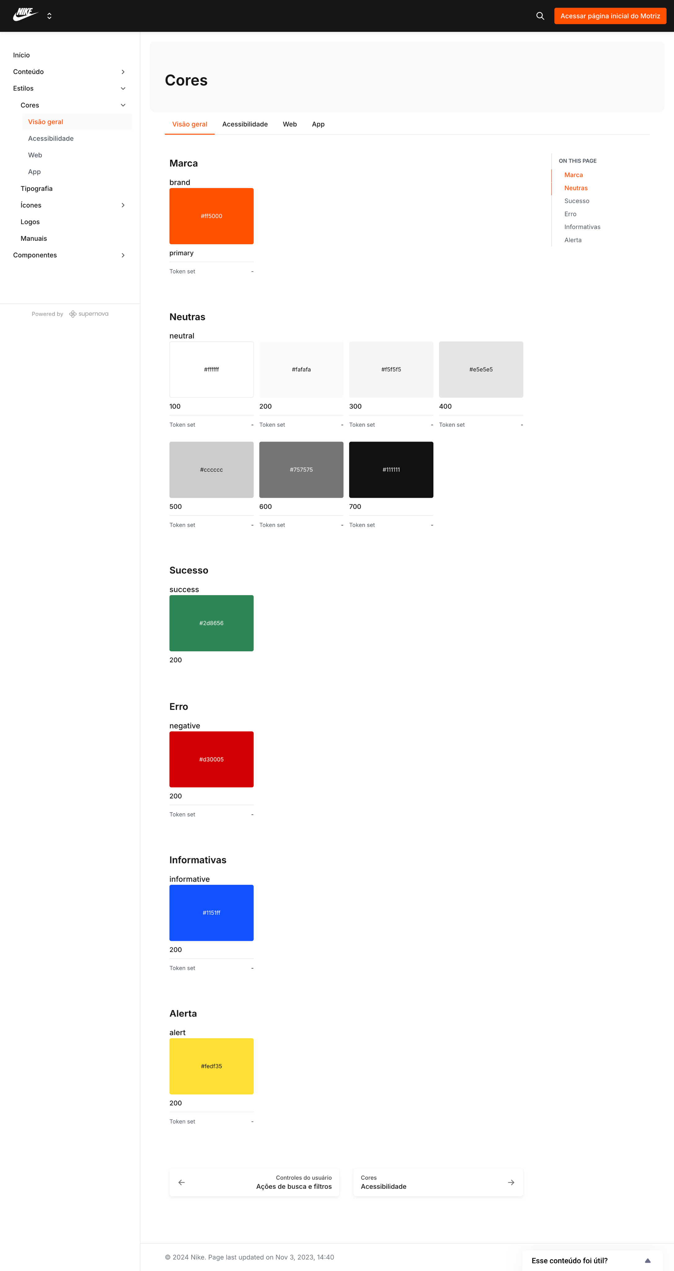 Nike design system color guidance