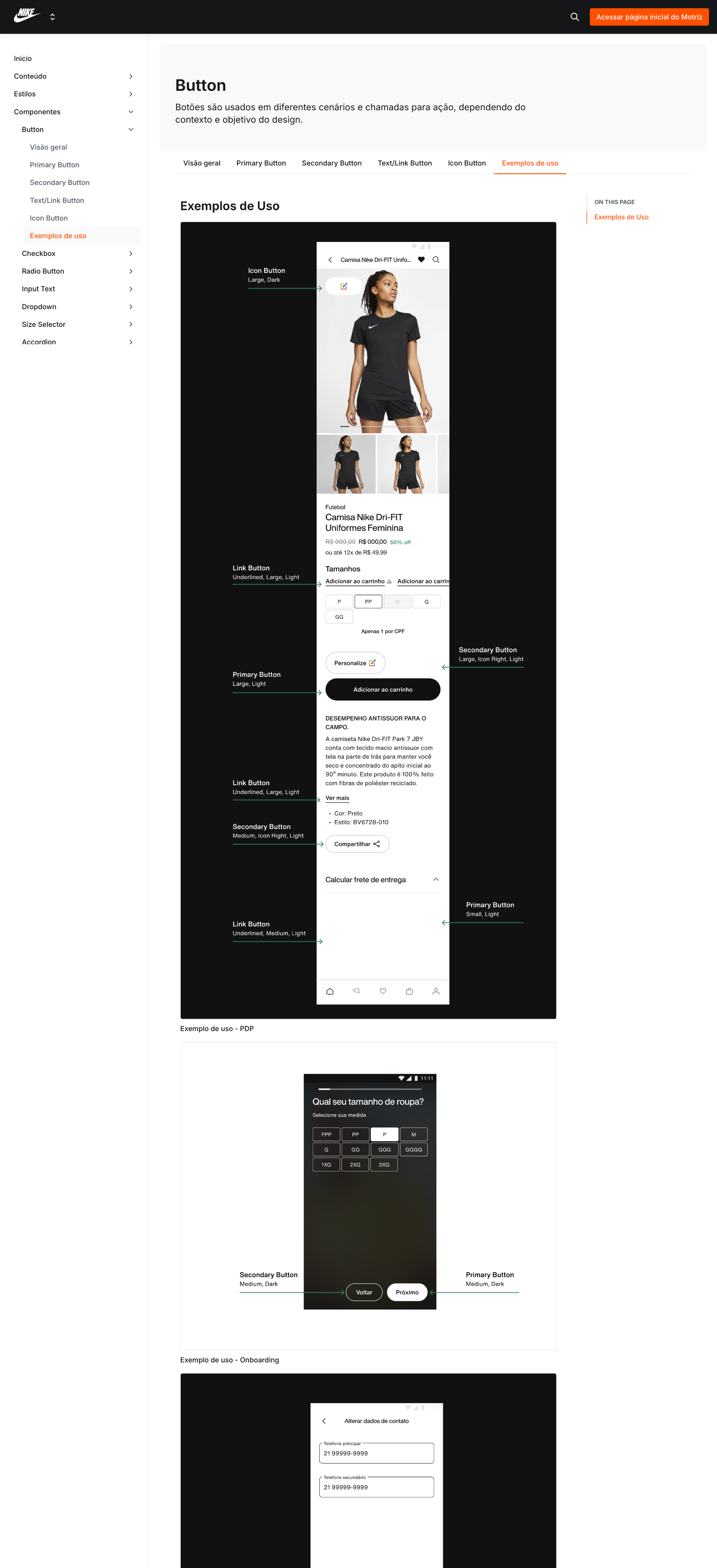 Nike design system product component guidance